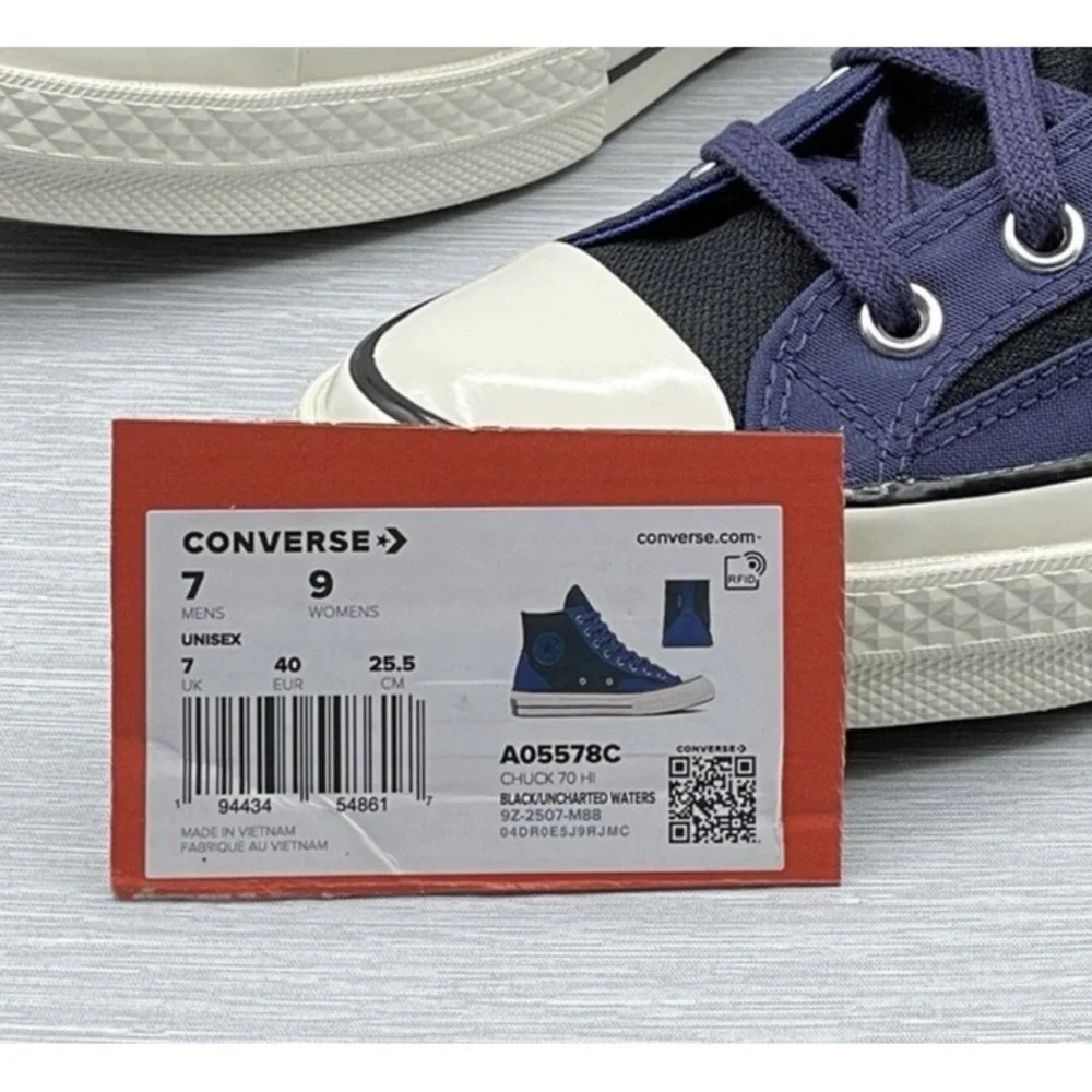 Converse Chuck 70 Men's 7 Sneakers Black Blue Utility Cordura Women's 9 A05578C